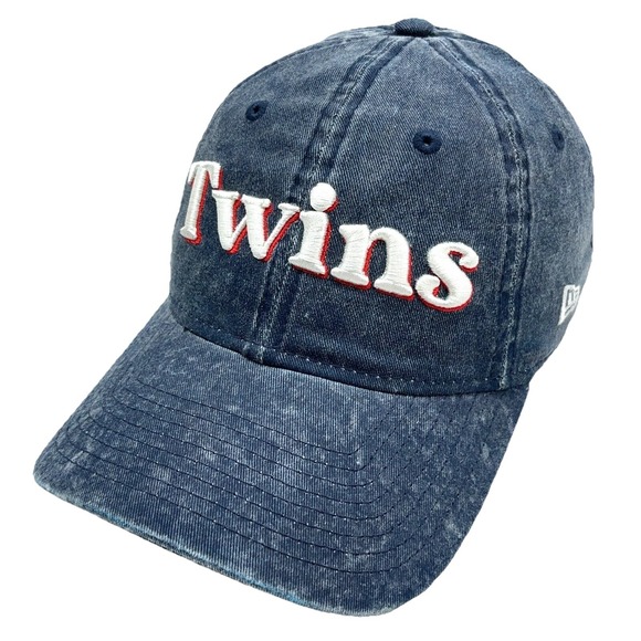 Minnesota Twins Hat Cap Strap Back Blue  Spell Out Logo Dad Adjustable Womens - Picture 2 of 9